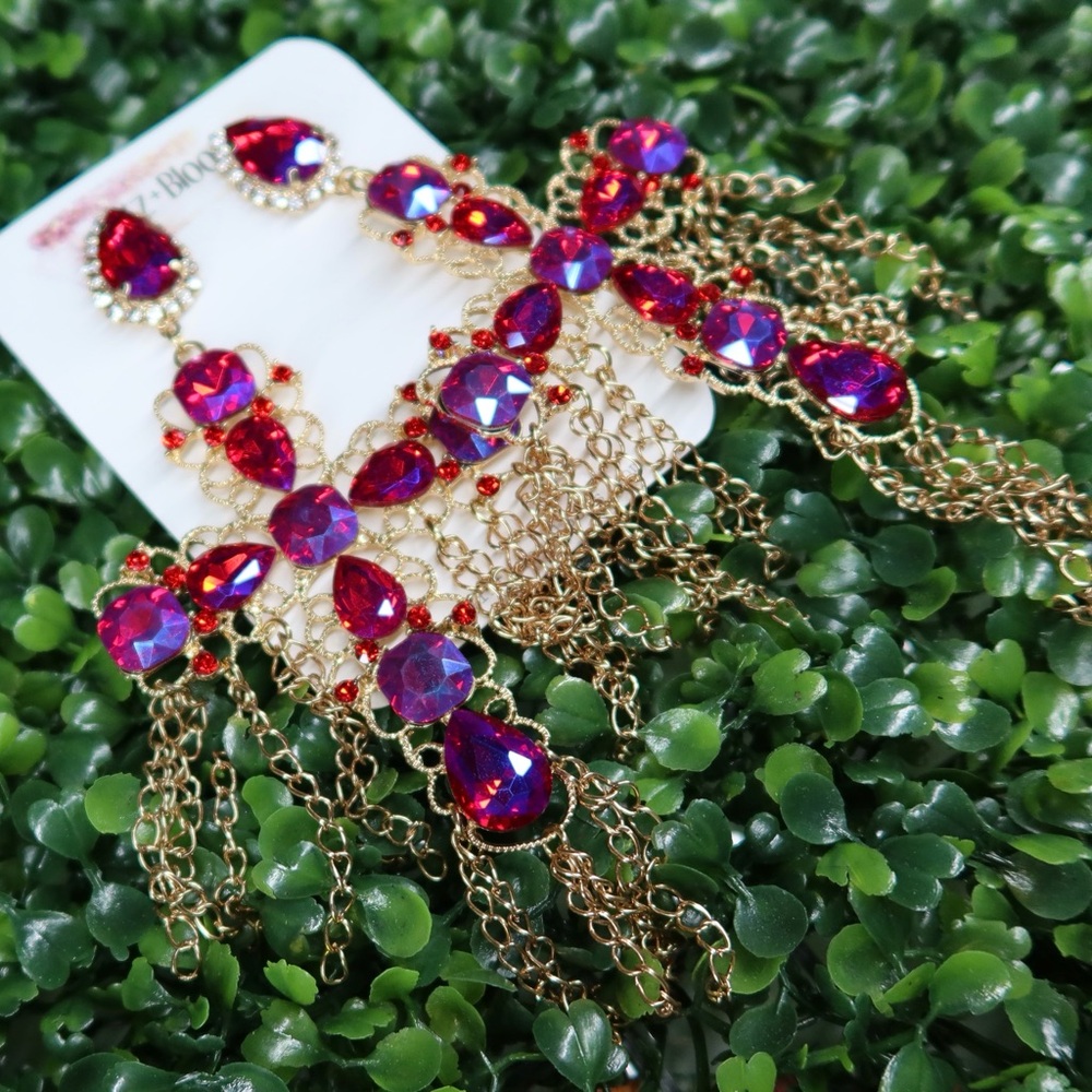 Stunning Red and Gold Statement Earrings